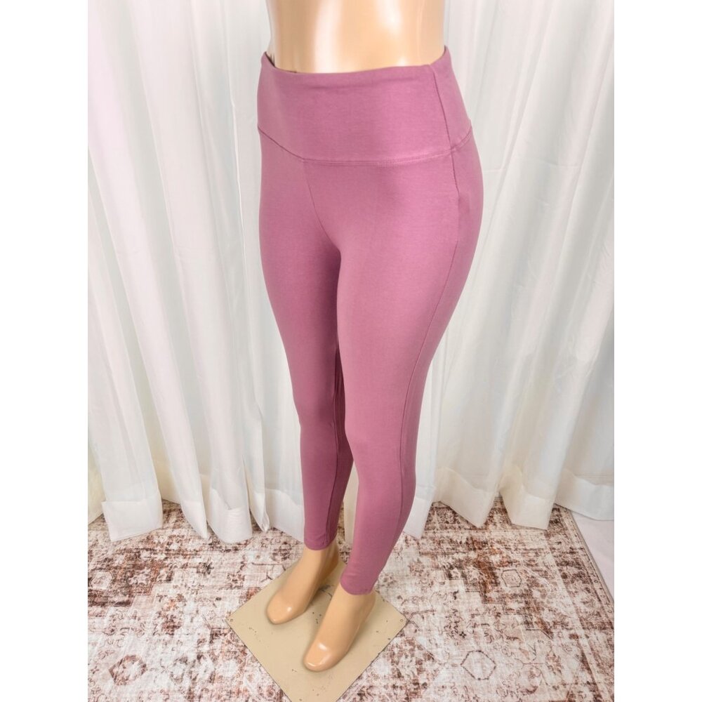 Zenana Wide Waistband Full Length Active Loungewear Leggings Dusty Pink - Picture 6 of 8